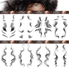 Челка, прическа, водостойкие Временные татуировки, наклейка, бахрома, волосы, хна, тату, рукав, тату, легкие прически, искусственная татуировка для женщин