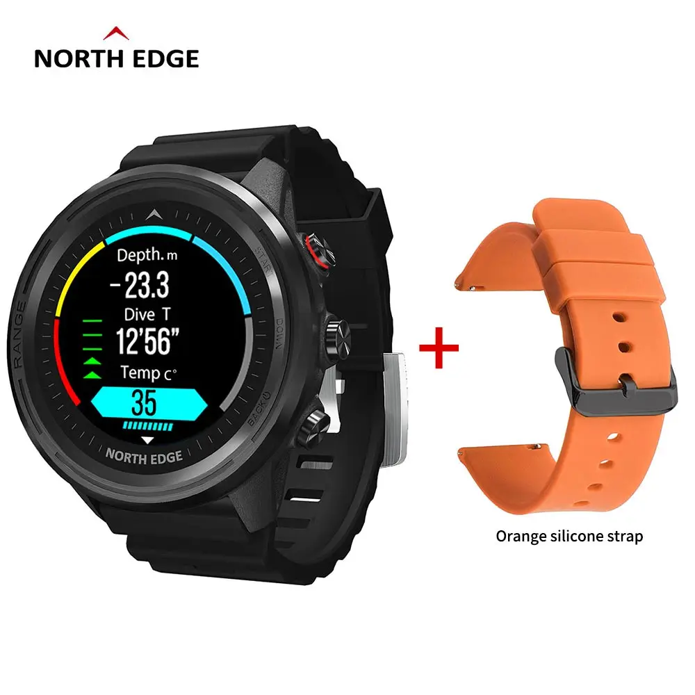 Часы NORTH EDGE мужские водонепроницаемые умные фитнес часы с GPS барометром компасом
