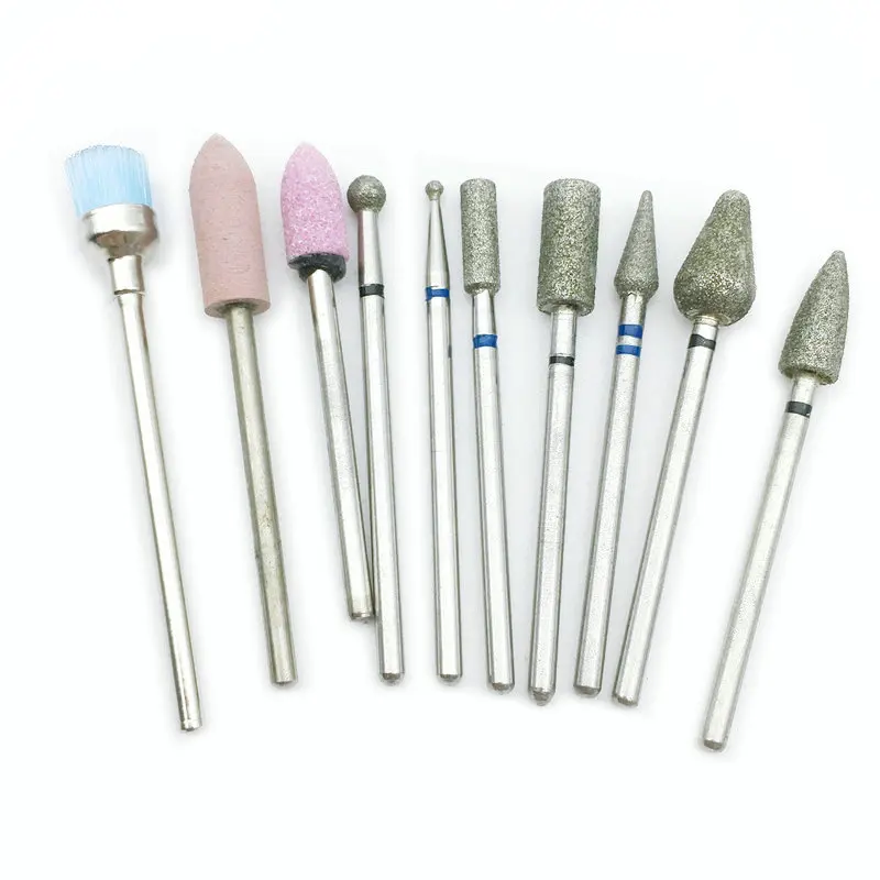 10 шт./компл. набор боров для полировки ногтей сверл электрическая вращающаяся