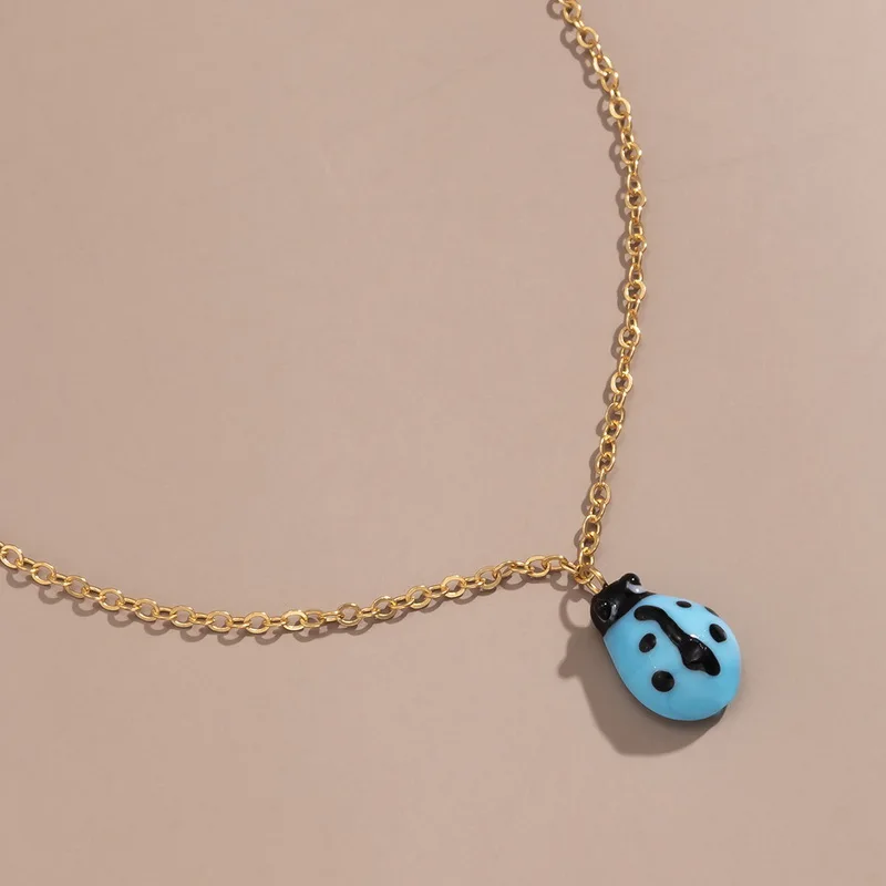 Винтажное креативное ожерелье с подвеской божьей коровки в стиле женское