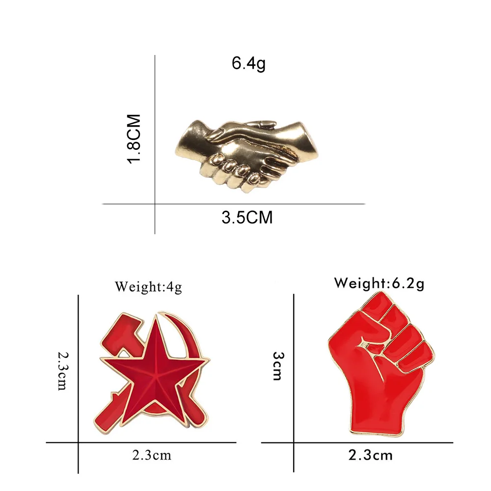 Серповидный молот эмалированный штифт высокое качество красный кулак