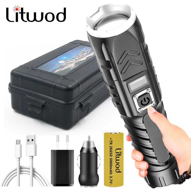 4 ядерный XHP90.2 смарт дисплей питания светодиодный фонарик Usb перезаряжаемые Powerbank