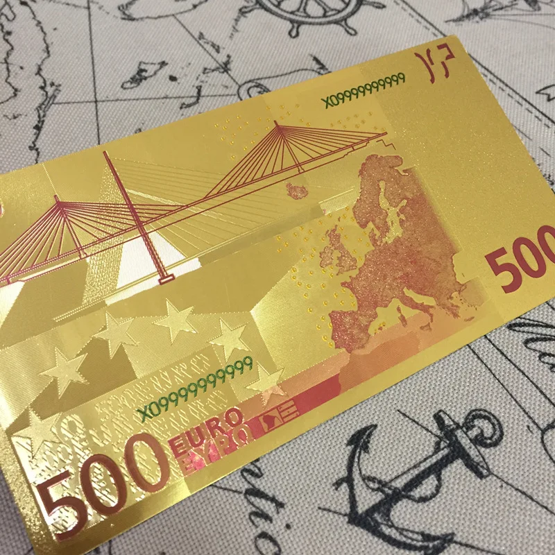 7 шт./компл. евро банкноты Золотая фольга бумажные деньги ремесла Коллекция