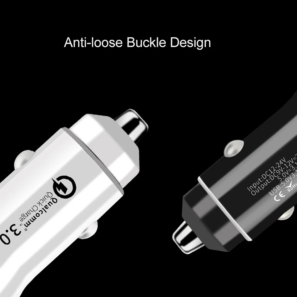 Быстрое зарядное устройство 3 0 с двумя USB-портами QC А автомобильное быстрое для