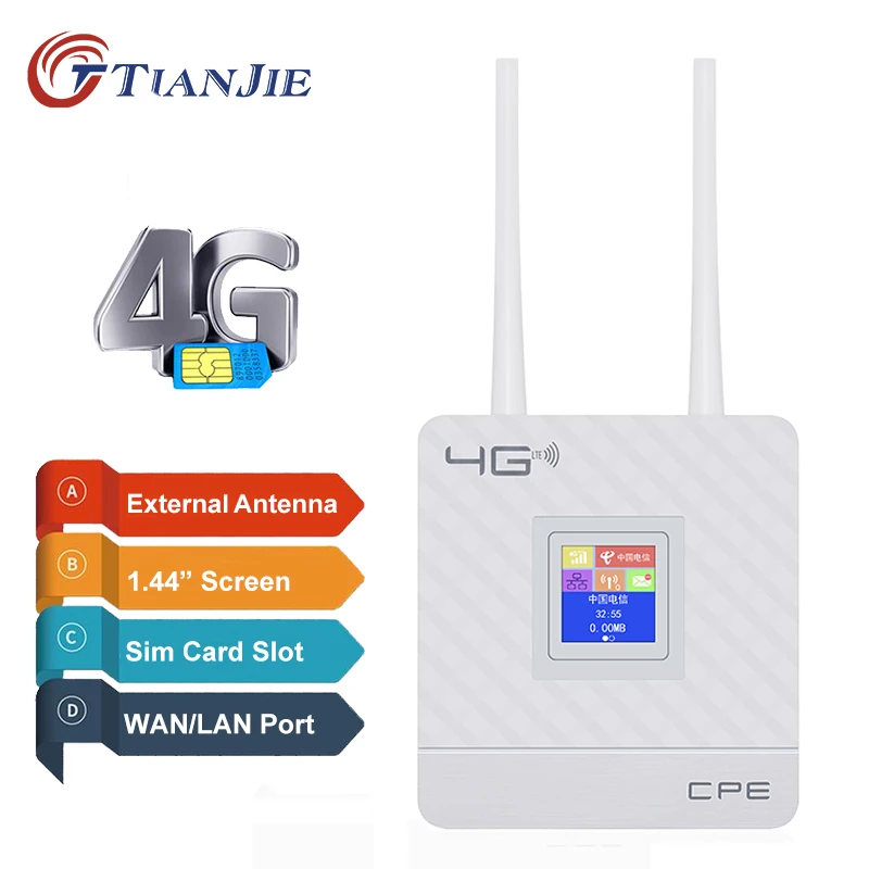 TIANJIE 4G Wi Fi роутер антенна CPE WAN LAN RJ45 разблокированный модем Lte Sim карта точка