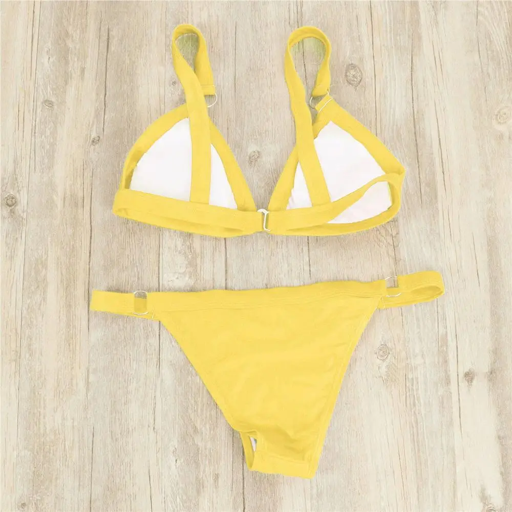 Женский купальный костюм Womail Летний Пляжный комплект однотонный бандажный с