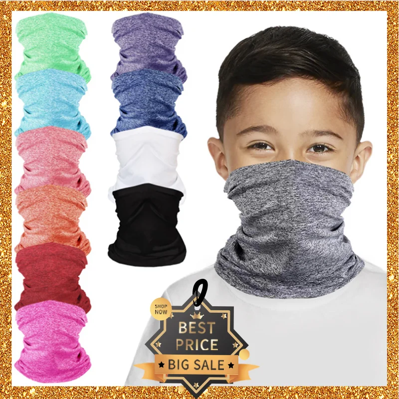 

Hot Sell Kids Ring Scarf Magic Tube Face Girl Bandana Headwear Boy Washable Reusable Cartoon Triangular Sunscreen Collar Outdoor