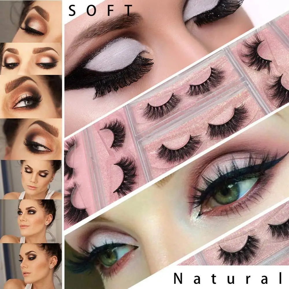 

3D Mink Eyelashes Fluffy Dramatic Real Mink Hair 100%Handmade Full Strip Lashes Cruelty Free Reusable Natural Soft Fake Lashes