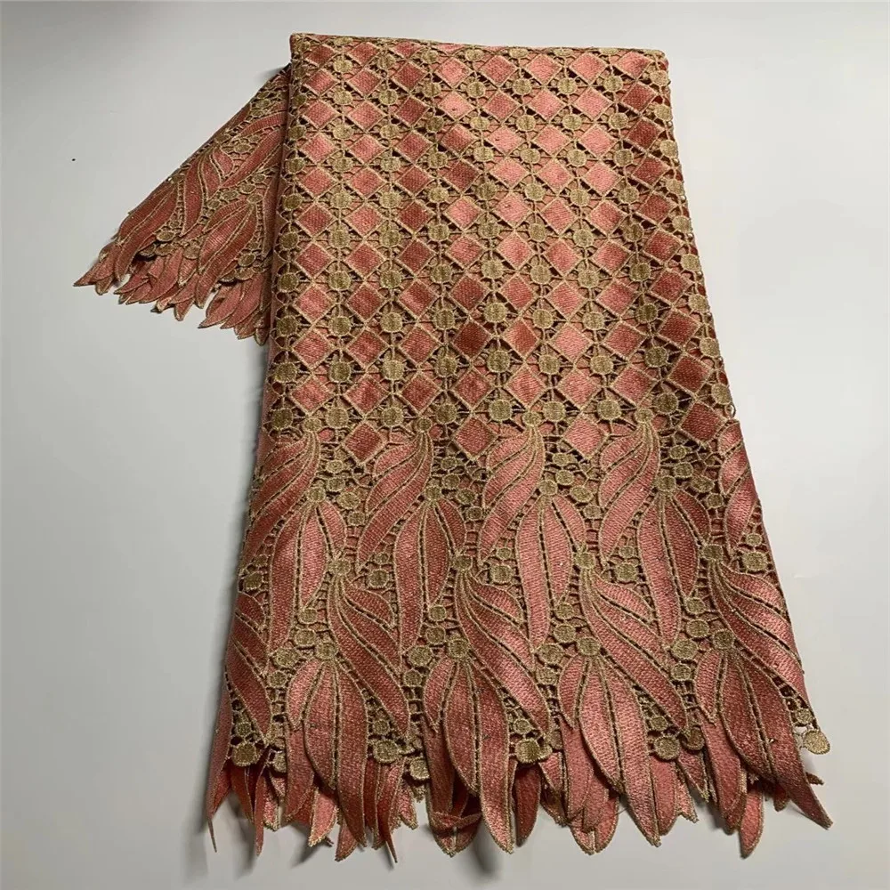 

African Guipure Cord Lace Fabric 2021 High Quality Latest Nigerian French Cord Lace Fabrics For Dress Sewing
