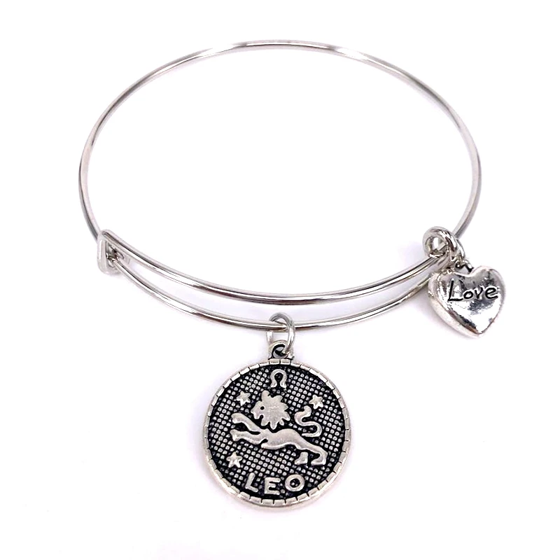 Античный серебряный браслет с 12 созвездиями регулируемый подвесками в виде