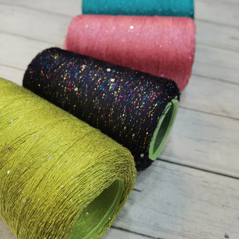 Блестящая пряжа из натурального шелка и хлопка 100 г | Дом сад