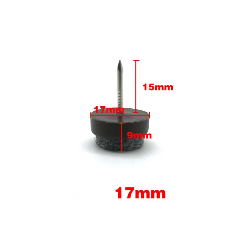 brown 17mm KK& FING 30 шт стул стол мебель ноги дно ноги скользит противоскользящая плитка пластиковый коврик пол ногтей деревянный пол протектор ногтей - Цвет: brown 17mm