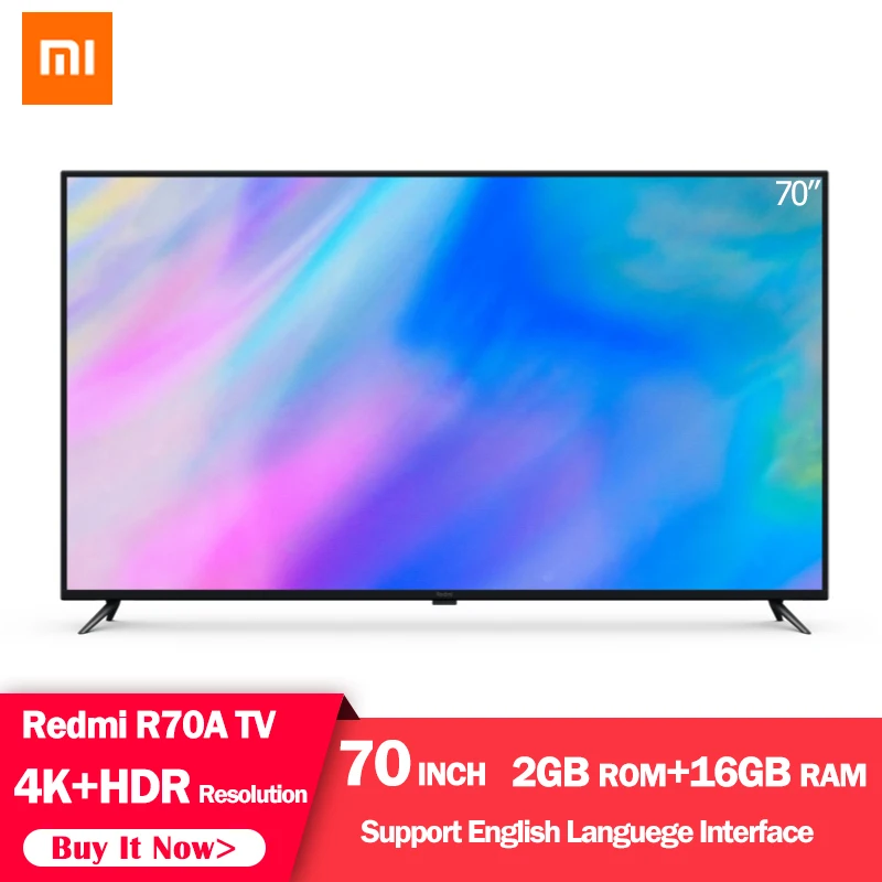 Оригинальный Xiaomi Redmi Smart TV 70 дюймов 4K HDR разрешение домашний кинотеатр телевидение