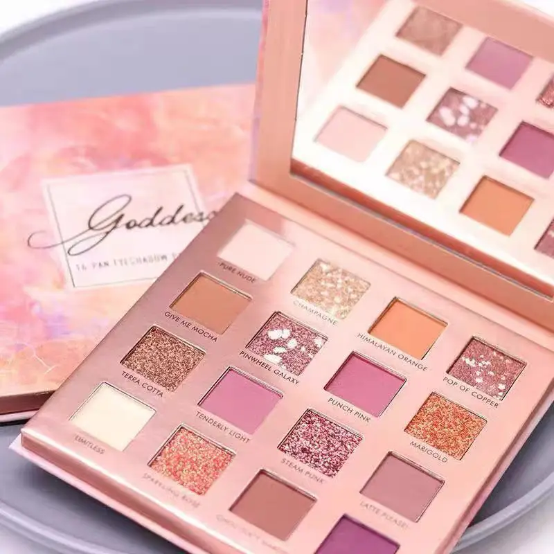 16 цветов матовые тени для век Палитра водостойкие натуральные блестящие макияж