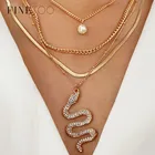 В винтажном стиле; С украшением в виде кристаллов ожерелье с медальоном в виде змеи в богемном стиле Многослойные Змея цепи ожерелье колье для женщин змея ювелирные изделия