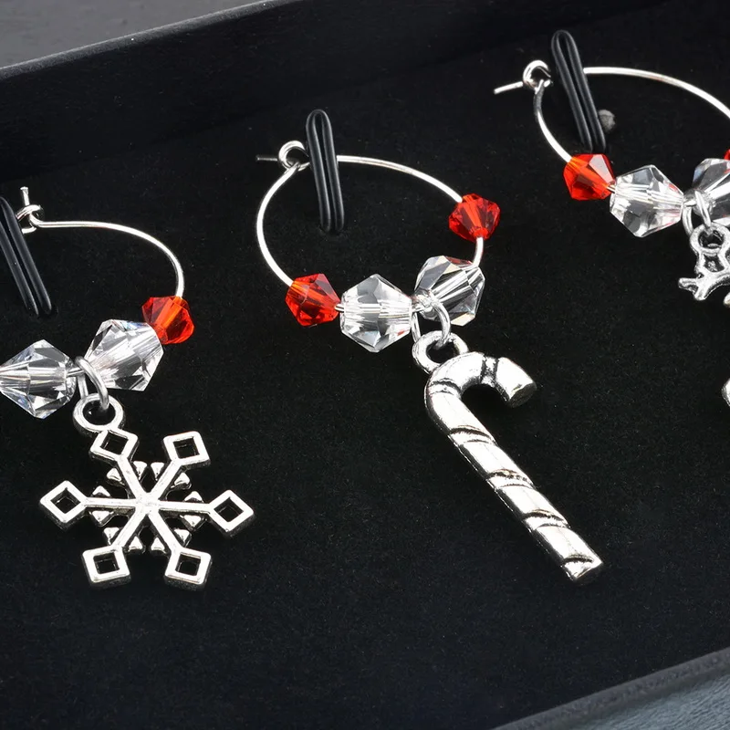 Рождественский бокал для вина кулон украшение стола декоративный бирка круг