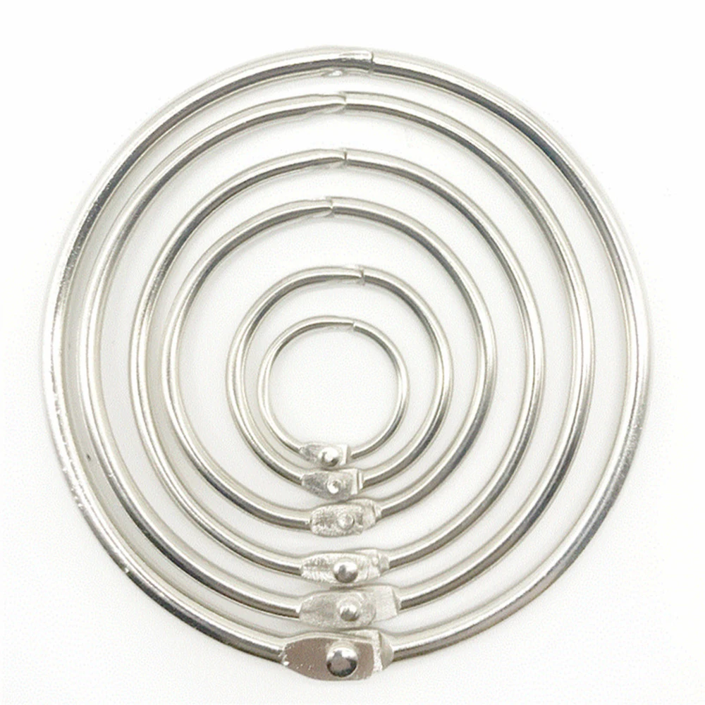 

10Pcs Durable Metal Ring Binder DIY Albums Loose-leaf Book Hoops Opening Office Binding Supplies Photo Album 15 - 80mm