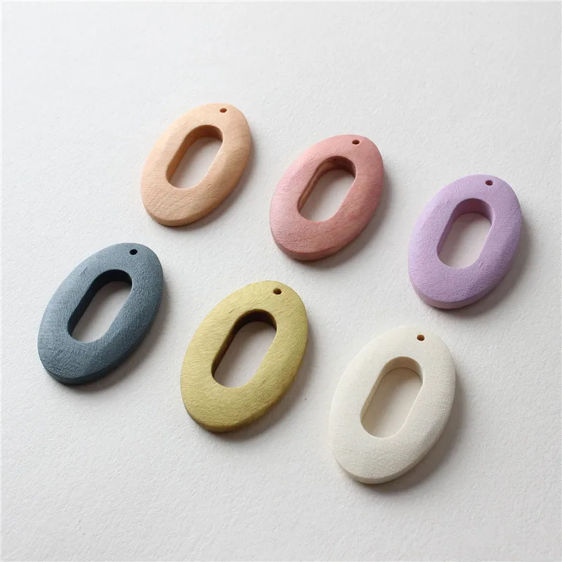 Весенний стиль 2020 30 шт./лот цветной принт геометрия овальная форма деревянные