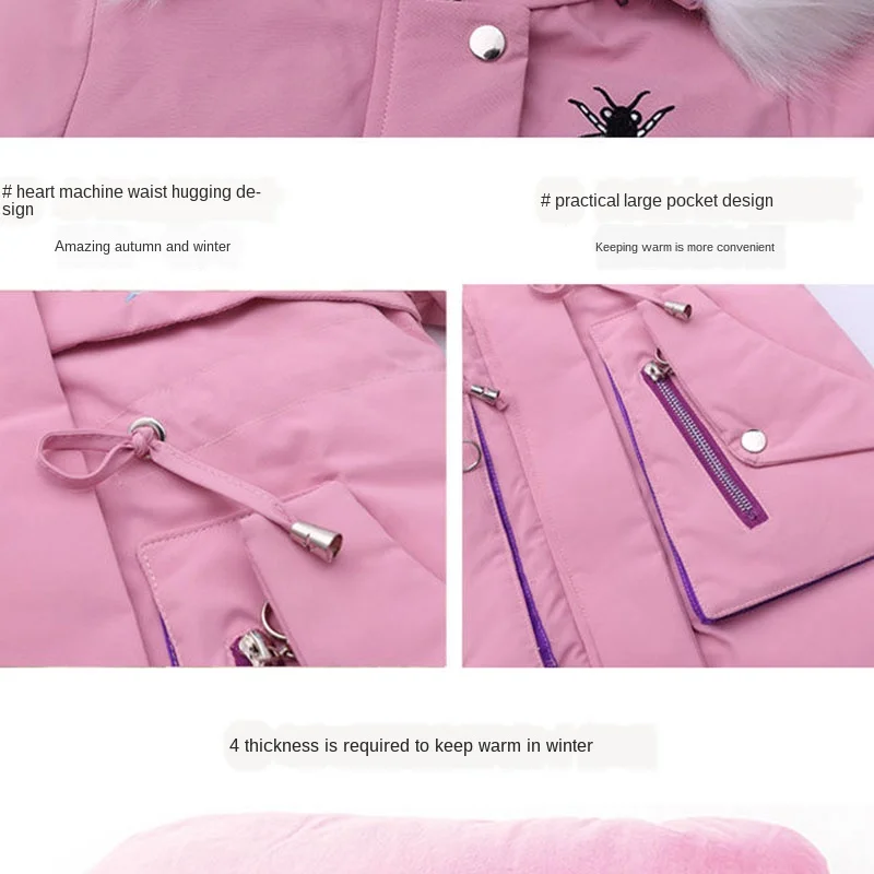 

Girls Cotton Padded Jacket Long Winter 2020 New Children Fashion Korean Style Thick Padded Coat Clothes for Girls 10 To 12 Years