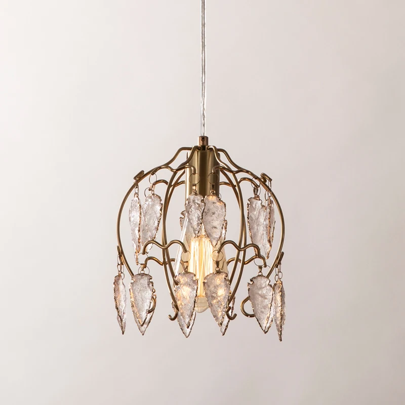 Французский Ретро подвесной светильник маленький хрустальный шнур одиночный
