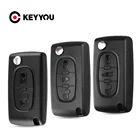 Складной чехол-книжка для автомобильного ключа KEYYOU, 32 кнопки, для Peugeot 206, 407, 307, sw 607, для Citroen C2, C3, C4, C5, C6, berlingo