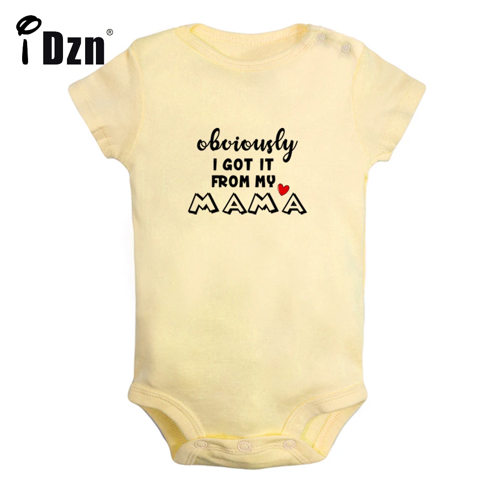 

iDzn NEW Obviously Got it from my Mama Baby Boys Fun Rompers Baby Girls Cute Bodysuit Infant Short Sleeves Jumpsuit Soft Clothes
