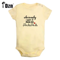 idzn new obviously got it from my mama baby boys fun rompers baby girls cute bodysuit infant short sleeves jumpsuit soft clothes