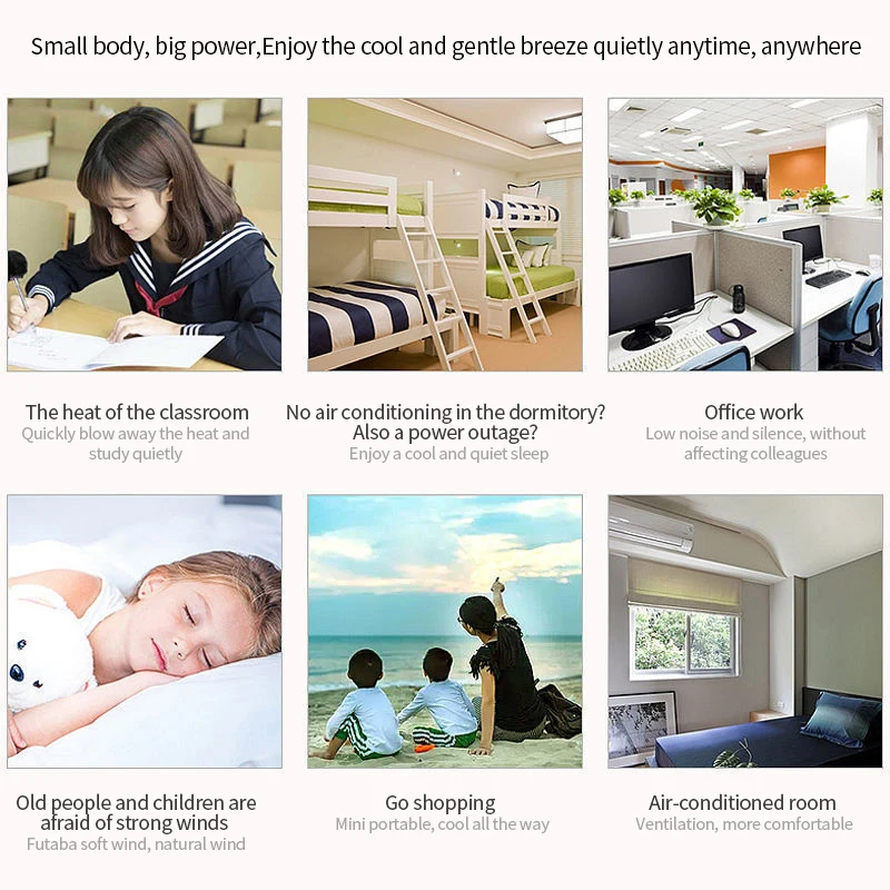 

Xiaomi USB Desktop Fan Three-speed Wind Adjustment Silent Fan 2000 mA 360 Rotation Smart Touch Switch Replaceable Battery