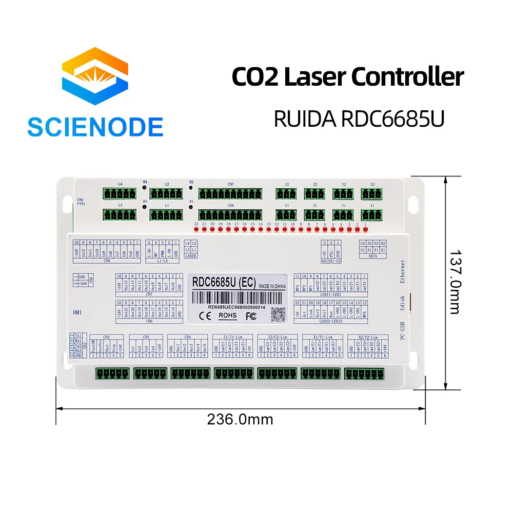 Плата управления лазерной печатью Scienode Ruida RDC6685U системная плата для станка