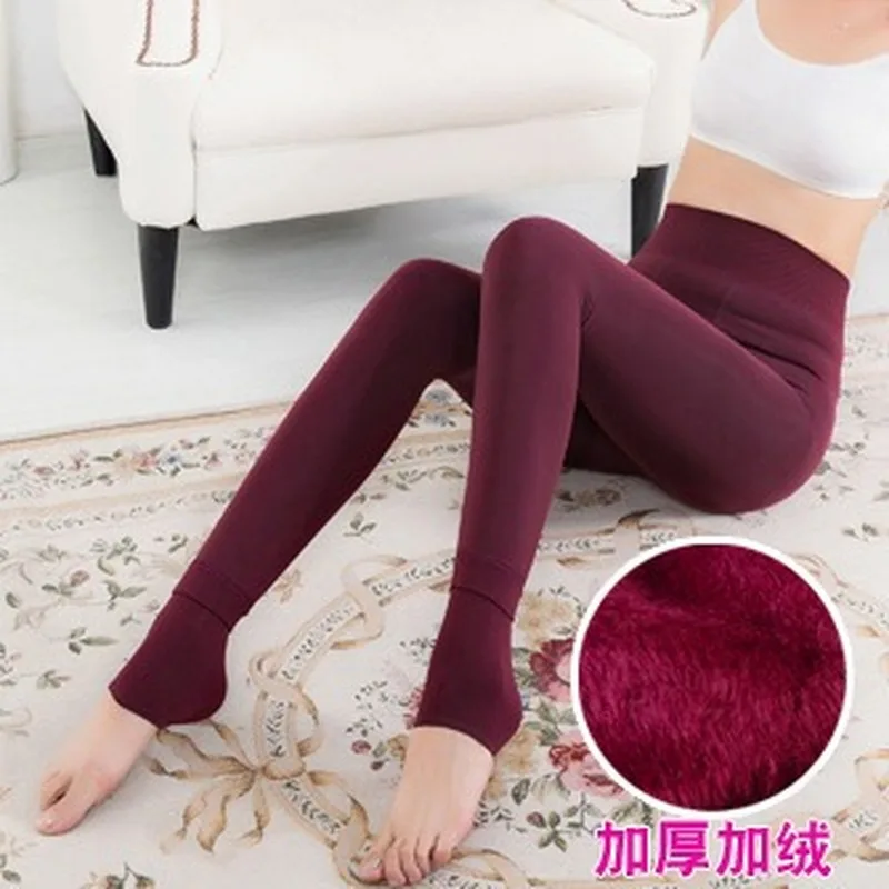 

Autumn and Winter 200g Pearl Velvet Leggings Plus Plush Thickened High Waist Seamless One-piece Pants High Elastic Warm Pants