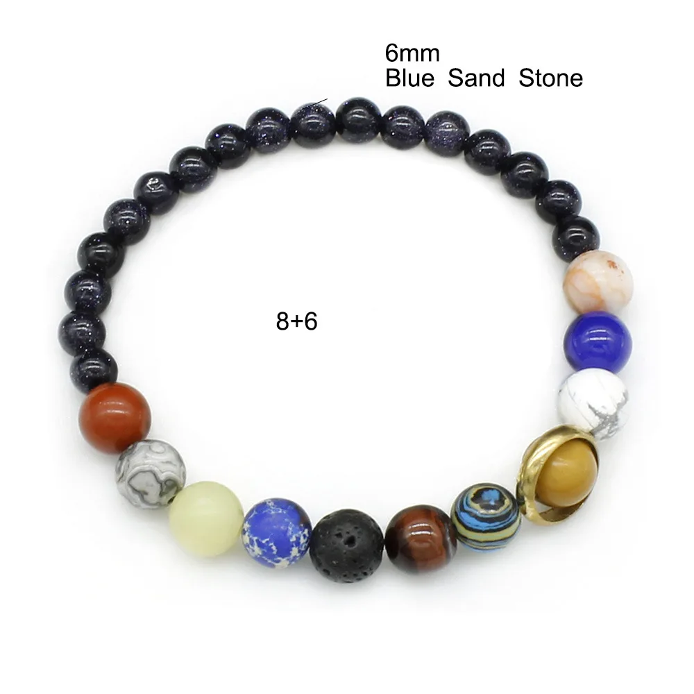 

New Natural Stone Night Sky Starlight Galaxy Bracelet Eight Planets Bracelet Retro Fashion Popular Simplicity Personality