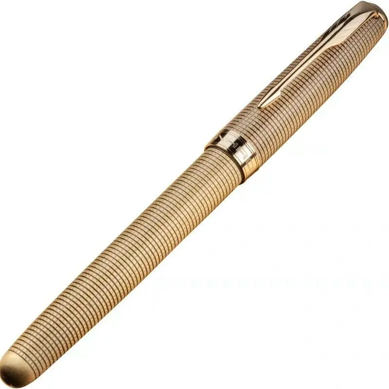 Golden Grid Jinhao сеточная перьевая ручка конвертер ручка F перо с зажимом со стрелкой - Цвет: Golden Grid