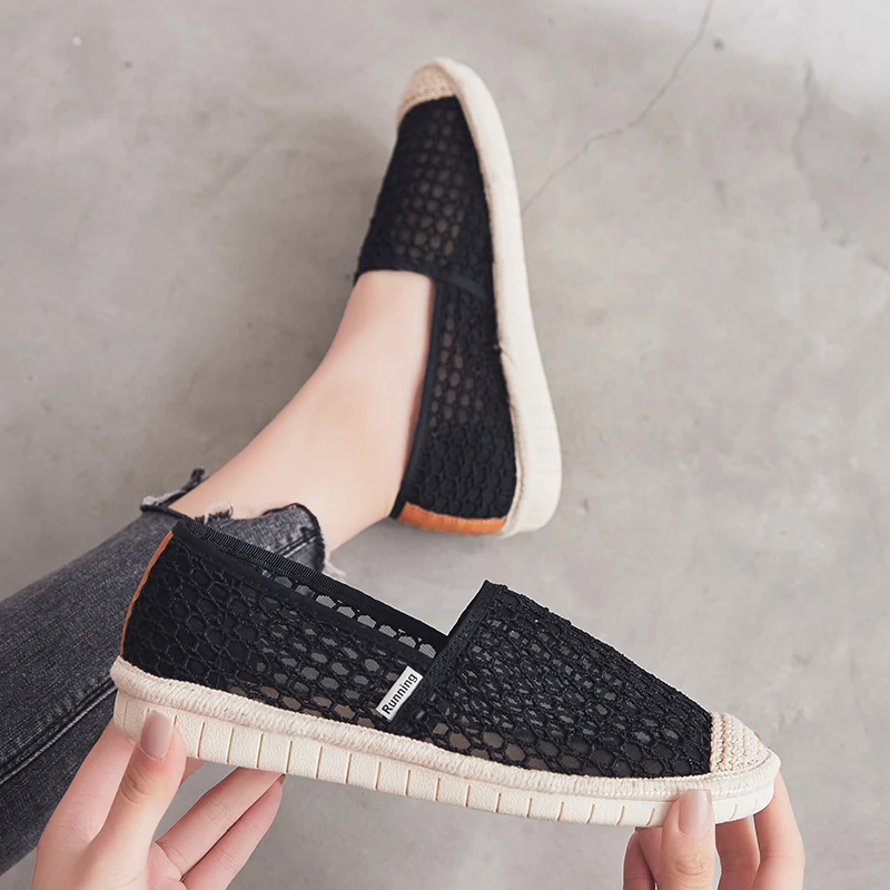 

Летние Ажурные кружевные женские Ayakkabi повседневные туфли на плоской подошве дышащая сетчатая обувь легкие удобные женские лоферы из сетча...