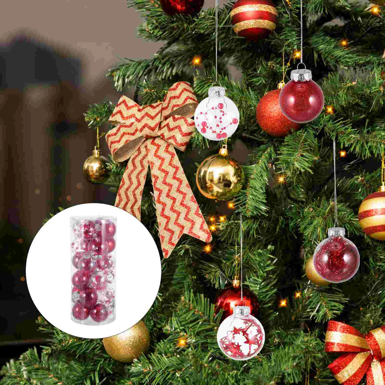

24pcs Christmas Hanging Decor Colorful Globe Hanging Globe