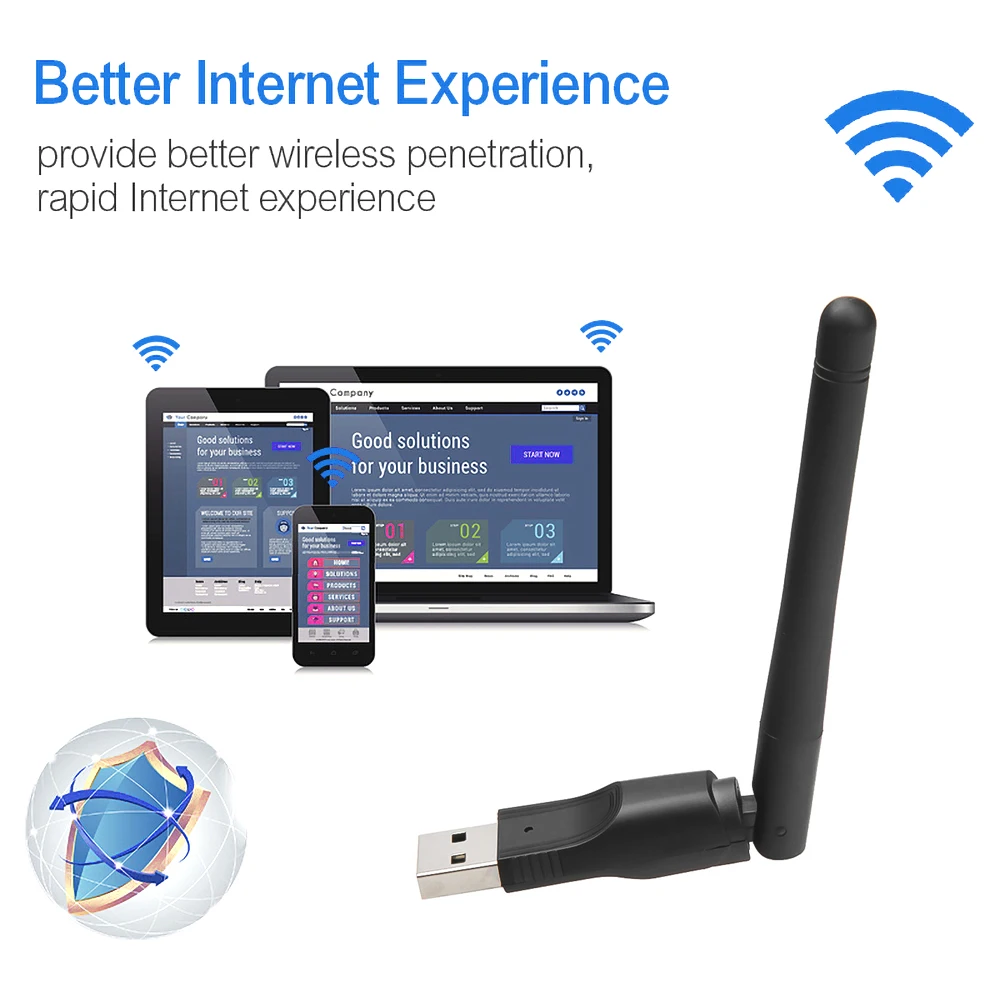 150 м USB 2 0 Wi-Fi беспроводная сетевая карта 802 11 b/g/n LAN адаптер с поворотная антенна для