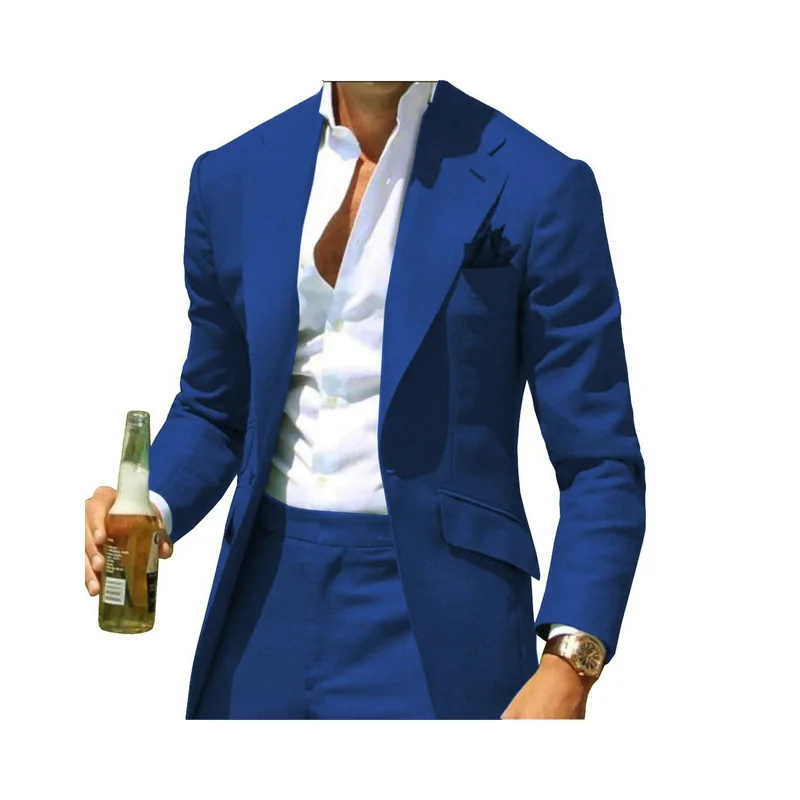 

Peak Causal Slim Fit Notched Label Green Mens suit Blazer Formal Business For Wedding Groom Causal （Only Jacket）