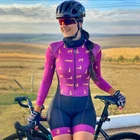 Женский трикотажный комбинезон с длинным рукавом, для езды на велосипеде