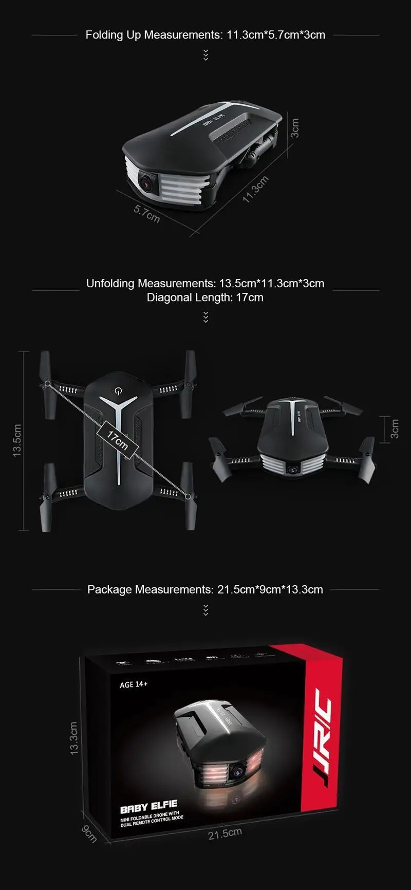 JJRC H37MINI JJR/C Baby Elfie Selfie 720P wifi FPV w/режим удержания высоты Безголовый g-сенсор Радиоуправляемый Дрон Квадрокоптер вертолет RTF