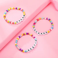 2021 new cute children letter beaded bracelet colorful letters positive energy english words candy color charm bracelet diy gift