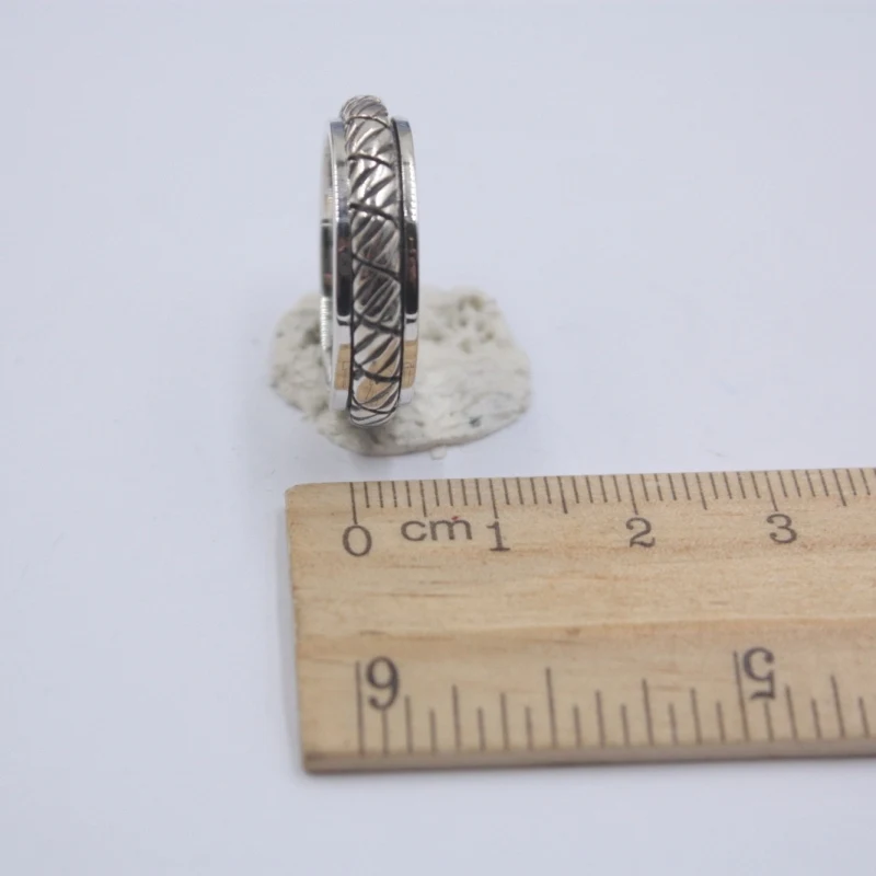 Кольцо из чистого 925 пробы серебра 6 мм кольцо с узором веревки размер от 5 до 12 для