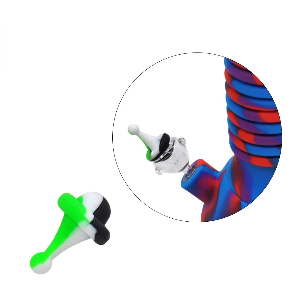 2PC Premium Gyro Shape FDA Silicone Carb Cap Dabber Wax Oil Tool 40 MM / 1.57 Inch Handle Cavers Accessories |