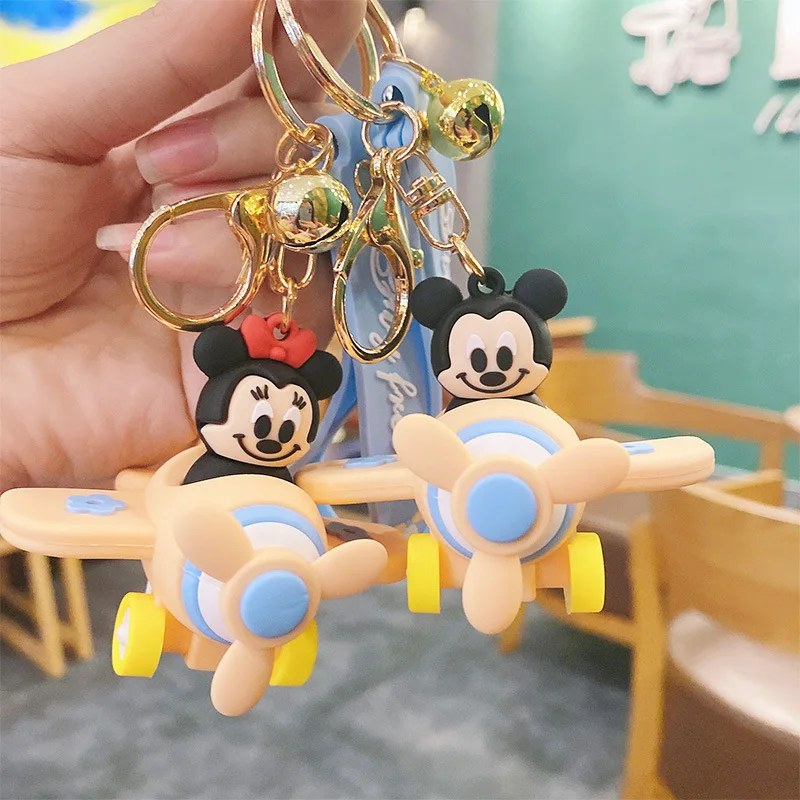 

Disney Fashion Mickey Airplane Key Chain Contracted Stereo Modelling Bag Keychain Wholesale Pendant Creative Gifts Keyring