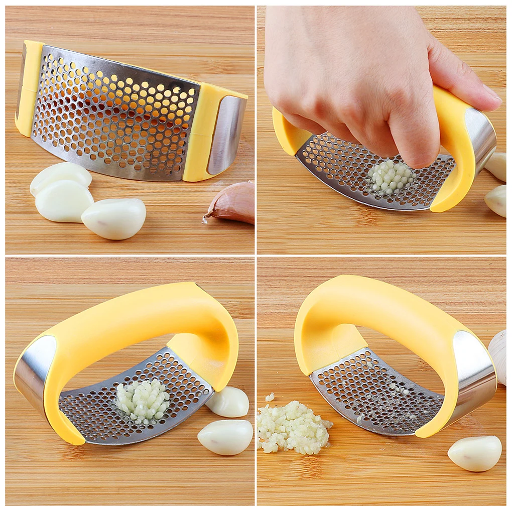 

2021 High Quality 1PC Stainless Steel Garlic Press Manual Garlic Ginger Press Kitchen Accessories Vegetable Tools