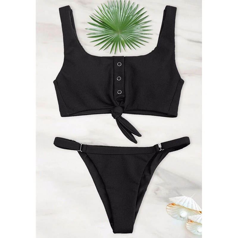 Женский комплект бикини с чашками пуш-ап из 2 предметов пляжный купальник