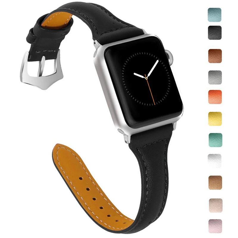 Ремешок из натуральной кожи для apple watch band 44 мм 42 38 40 браслет наручных часов iwatch series