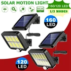 Настенный светильник на солнечной батарее, водонепроницаемый уличный светильник с пассивным ИК датчиком движения, светильник для двора, крыльца, уличное украшение для сада, 160 светодиодов