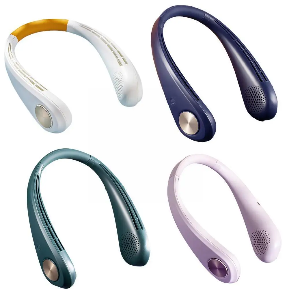

Mini Neck Fan Bladeless Portable Silent Charging Type Hanging Fans Easy to Sports Carry Student Neck Mute H6R8