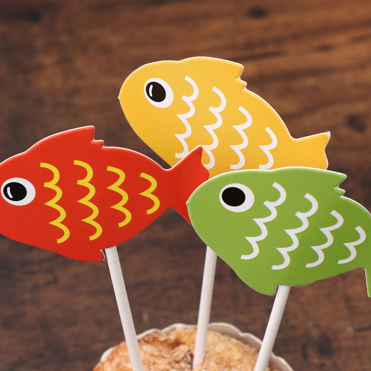 10 шт рыба и флаг бумажный Топпер на торт Go Рыбалка украшение кекс топперы вставки