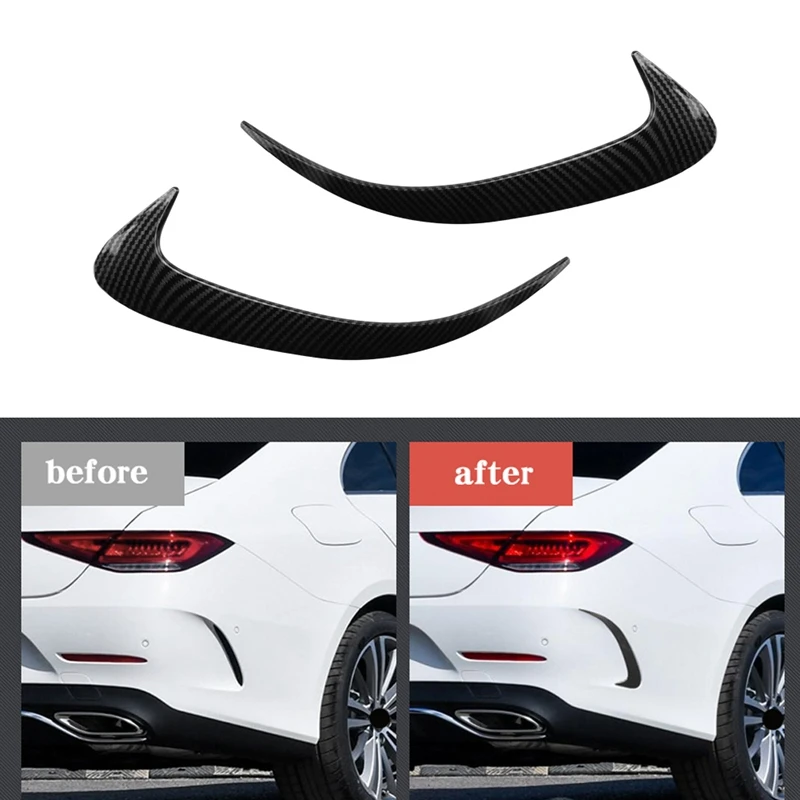 

УГЛЕРОДНЫЙ Задний бампер выступ Спойлеры Canards Stickers Air Knife Trim для Benz CLS CLS350 CLS400 CLS300 CLS53 AMG 2018-2020