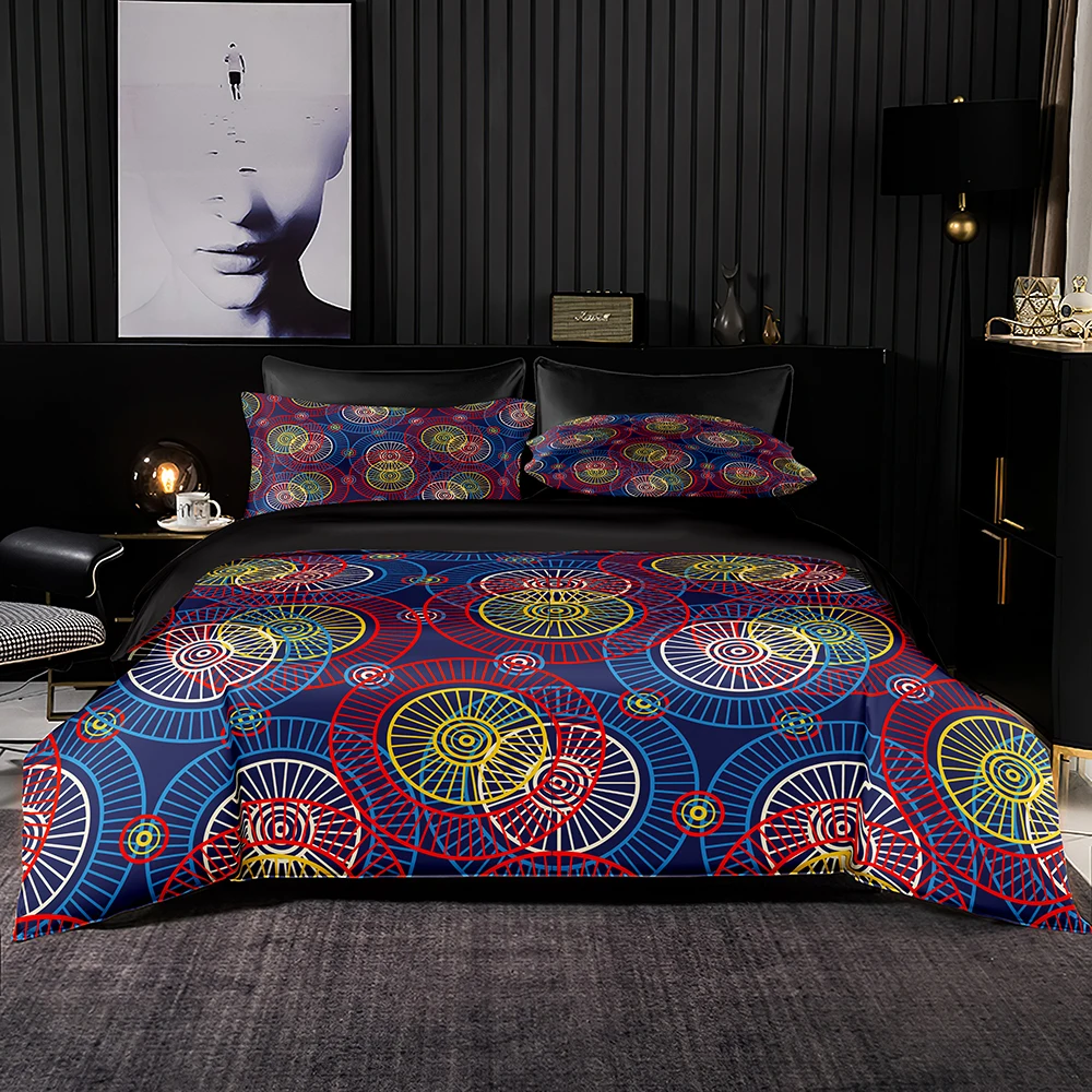 Пододеяльник в японском стиле разноцветный Комплект постельного белья с круглым